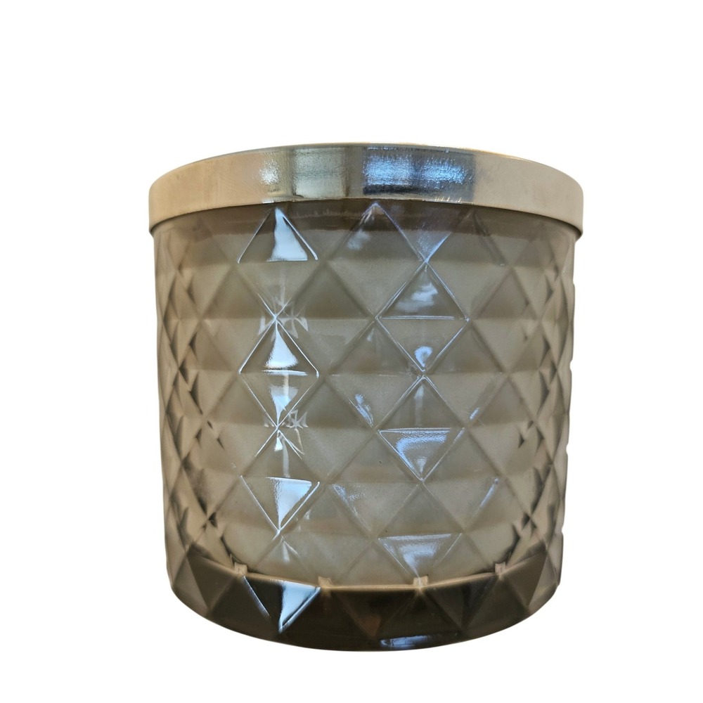 White Barn BLACK TIE 3 Wick Scented Candle 13.5 oz Smoke Diamond Glass Jar NEW